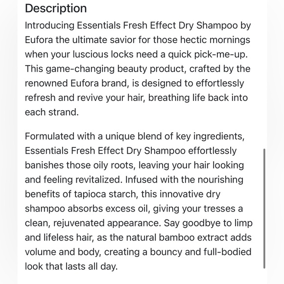 Eufora fresh effect dry shampoo - Picture 3 of 4